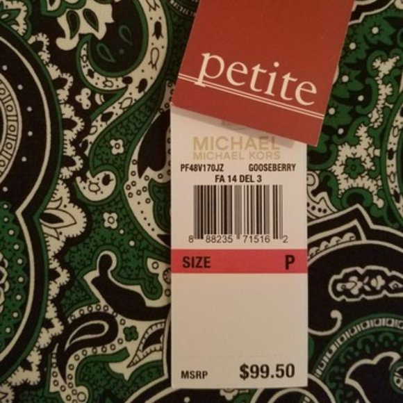 Michael Kors Emerald Gr Paisley Fitted Shift dress - Picture 3 of 5